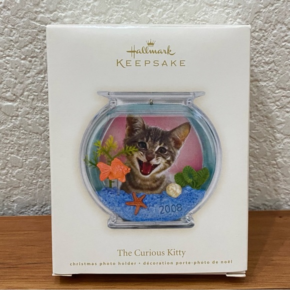 2008 HALLMARK Keepsake The Curious Kitty Fridge Magnet Photo Holder Ornament - Picture 3 of 9